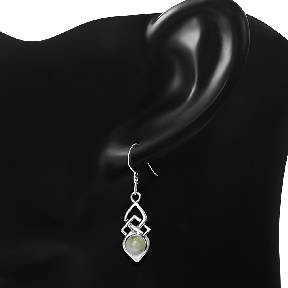 Scottish Marble Earrings - Geometric Celtic Knot