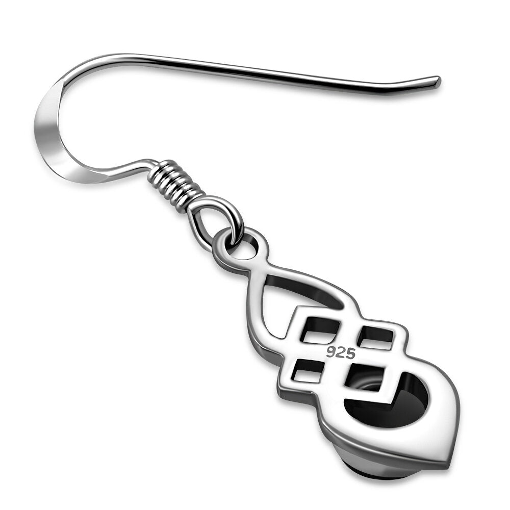 Celtic Knot Earrings - Shield with Black Onyx