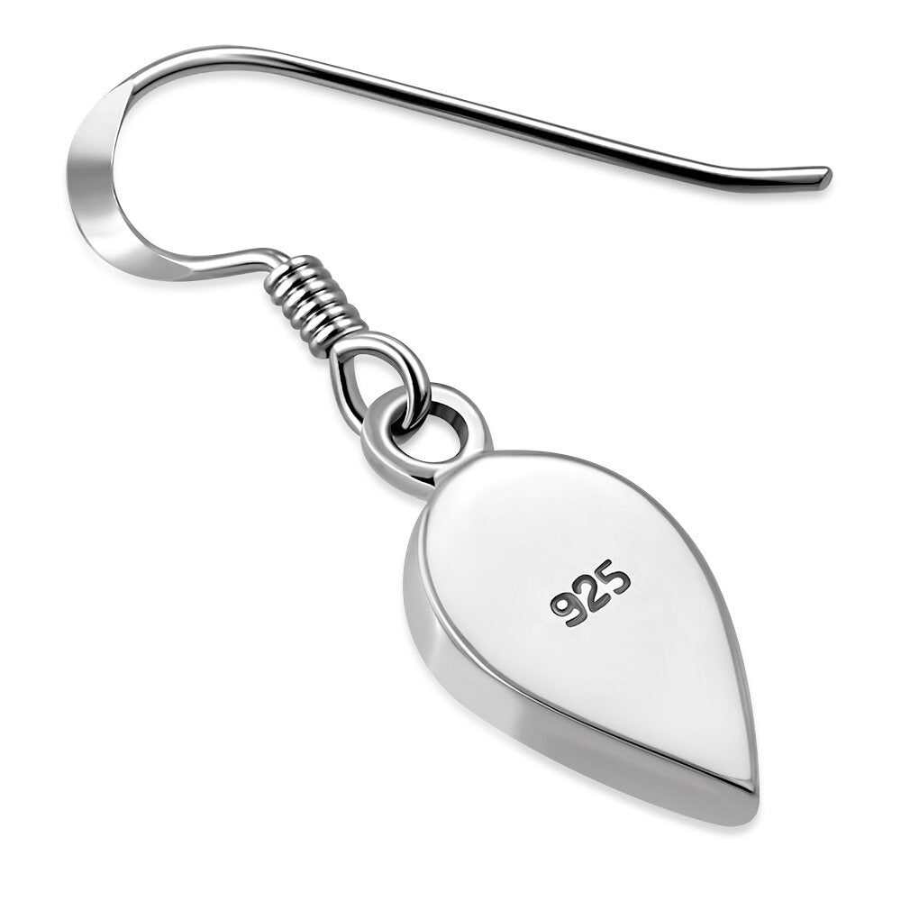 Contemporary Stone Earrings- Reversed Teardrop with Abalone Shell