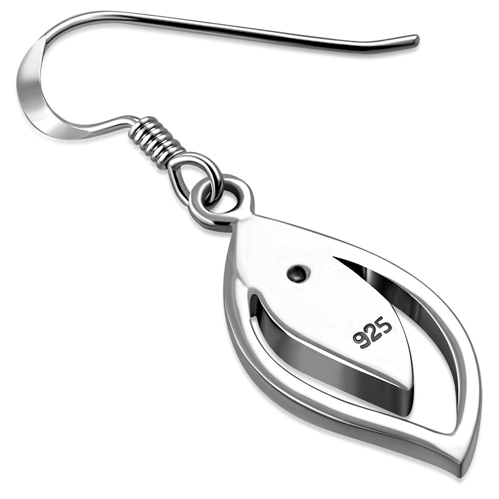 Contemporary Stone Earrings- Open Leaf with Abalone Shell