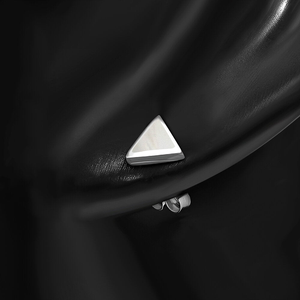 Contemporary Stone Studs - Wee Triangles with Mother of Pearl