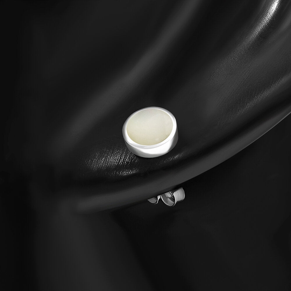 Contemporary Stone Studs - Simple Circles with Mother of Pearl