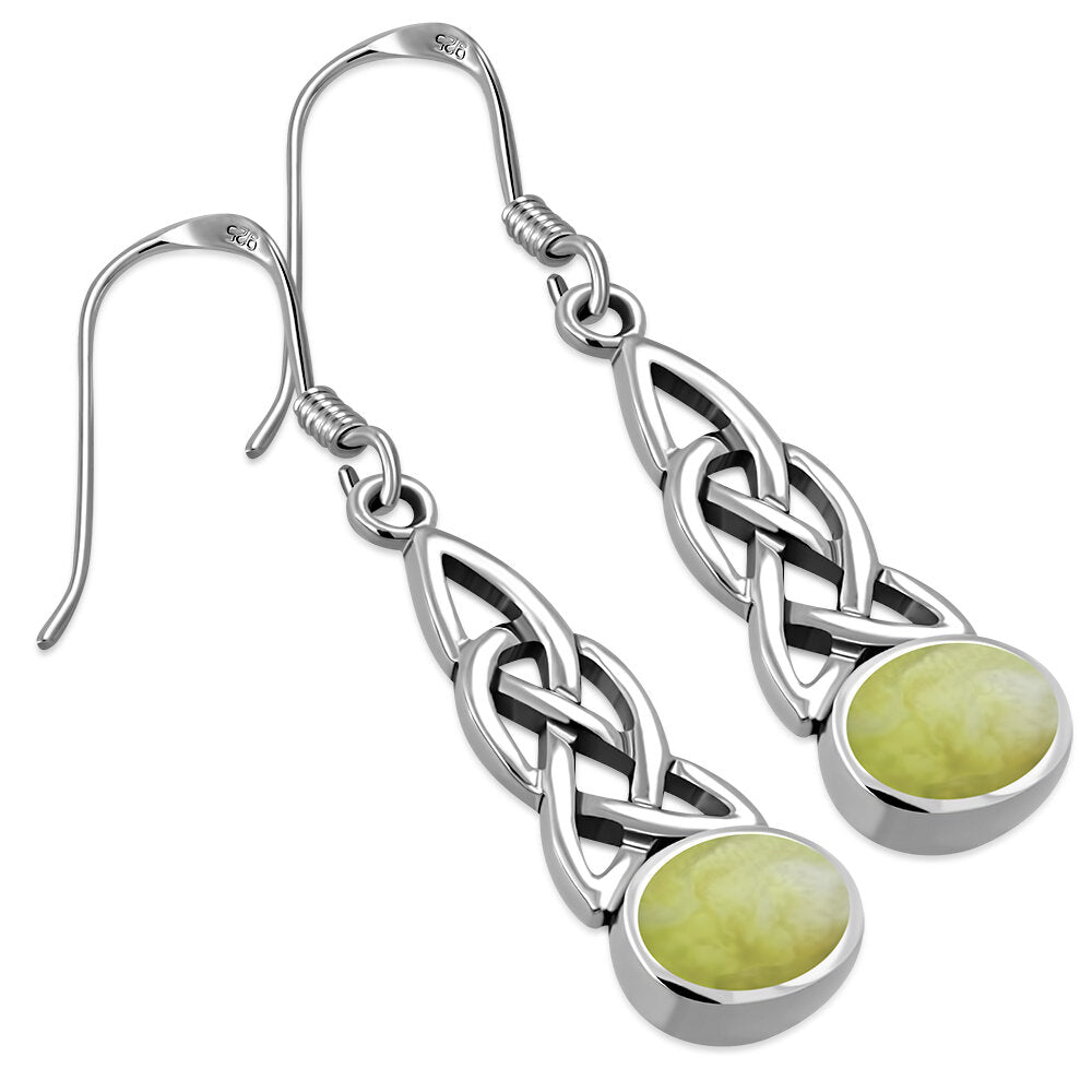 Scottish Marble Earrings - Hanging Celtic Knot