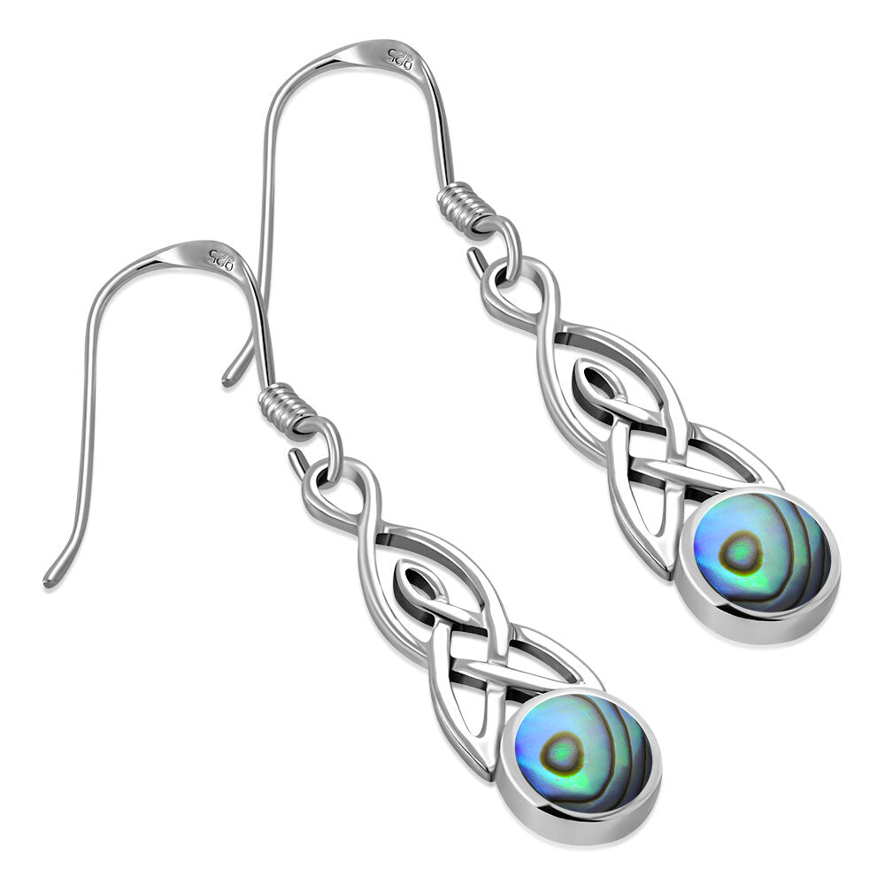 Celtic Stone Earrings - Mother and Daughter Knot with Abalone