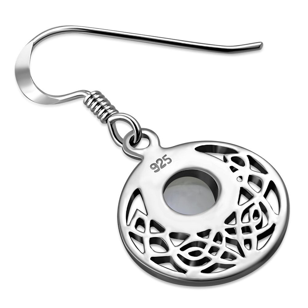 Celtic Knot Earrings - Half Moon filled with Moonstone