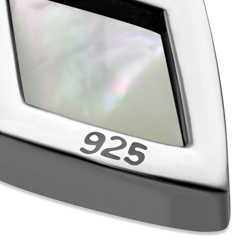 Contemporary Stone Earrings - Diamonds with Mother of Pearl