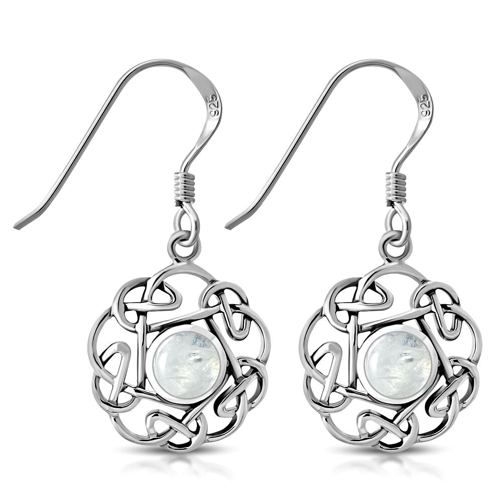 Celtic Knot Earrings- Kells Twist with Moonstone