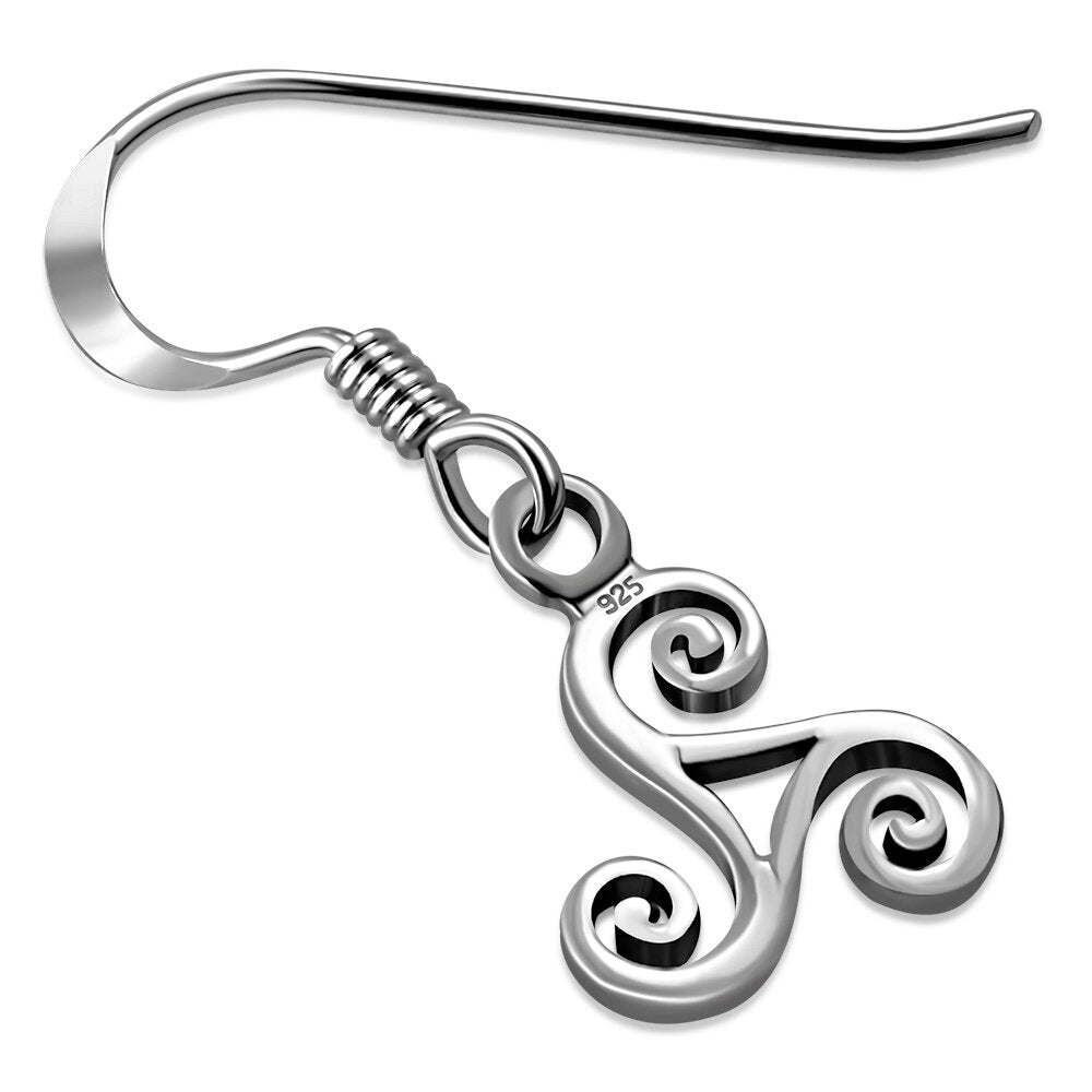 Triskele Earrings - Swirly Arms with Window (Small)