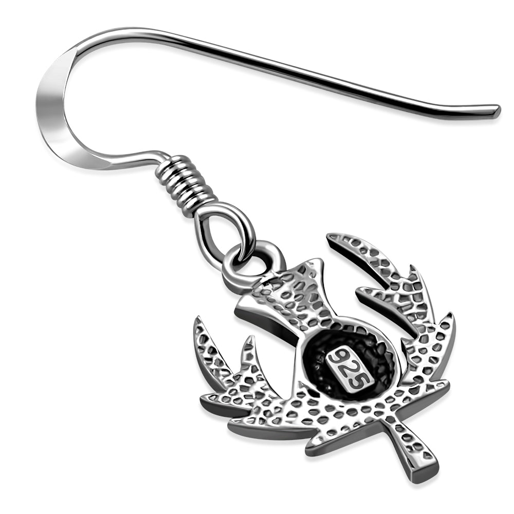 Scottish Thistle Earrings - Winged Leaves