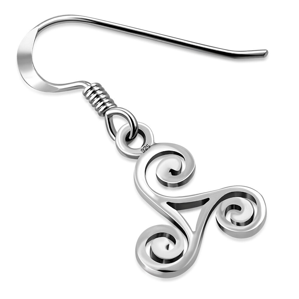 Triskele Earrings - Swirly Arms with Window (Medium)
