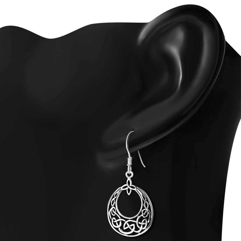 Celtic Knot Earrings - Intricate Half Moon Knot
