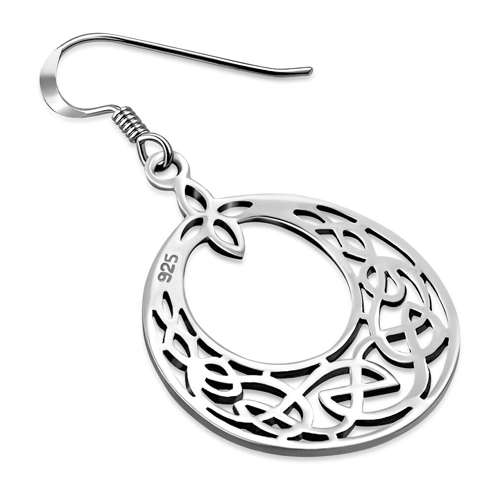 Celtic Knot Earrings - Intricate Half Moon Knot