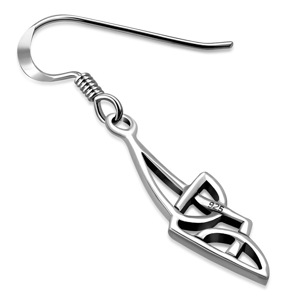 Celtic Knot Earrings - Sleek Irregular Knot
