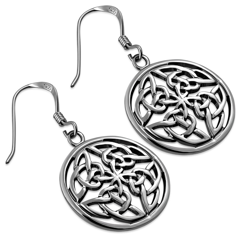 Celtic Knot Earrings - Round Quaternary Knot