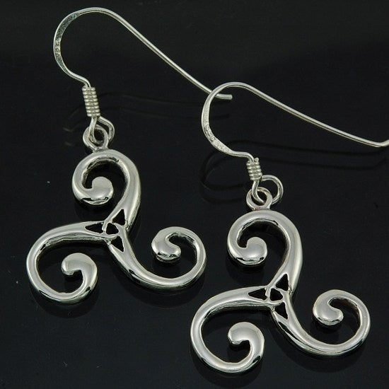Triskele Earrings - Trinity Centre Swirl