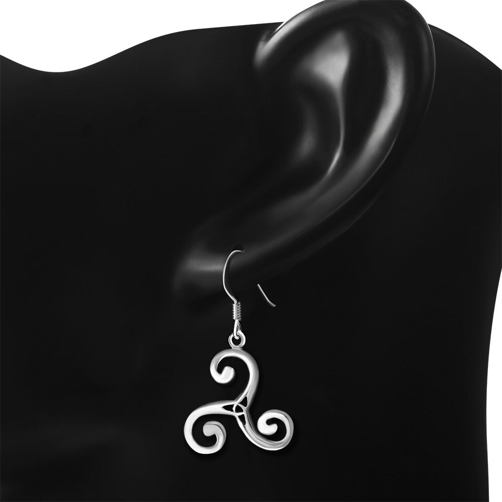 Triskele Earrings - Trinity Centre Swirl
