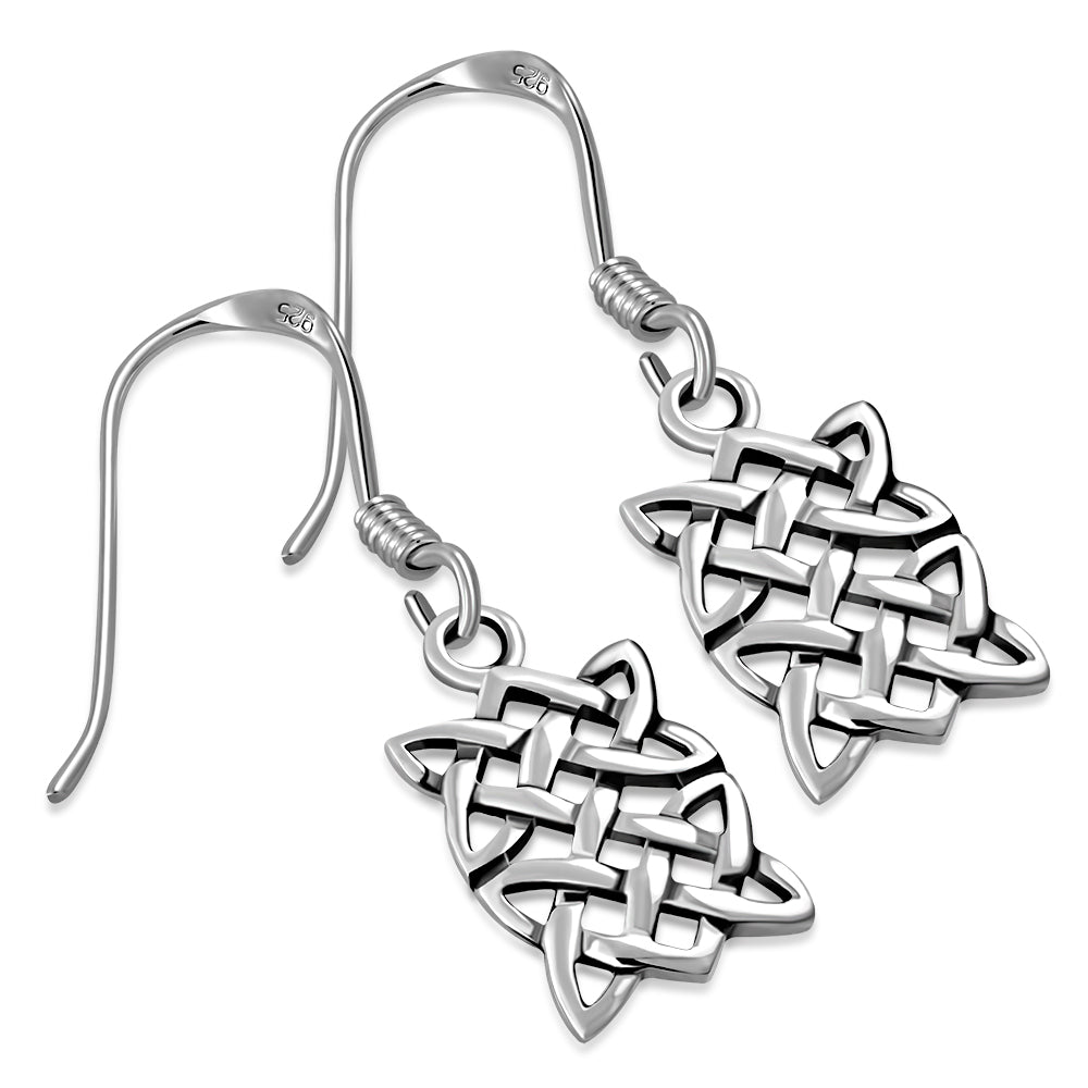 Celtic Knot Earrings - Rectangular Hanging Two Worlds