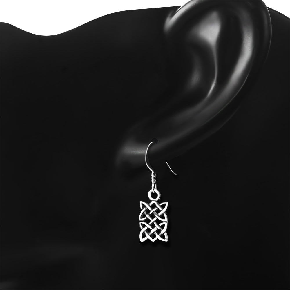 Celtic Knot Earrings - Rectangular Hanging Two Worlds