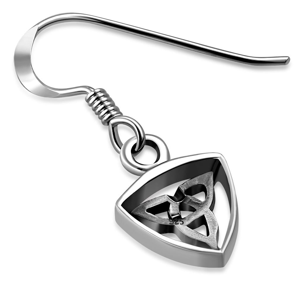Triquetra Earrings - Downward Framed Trinity (Small)