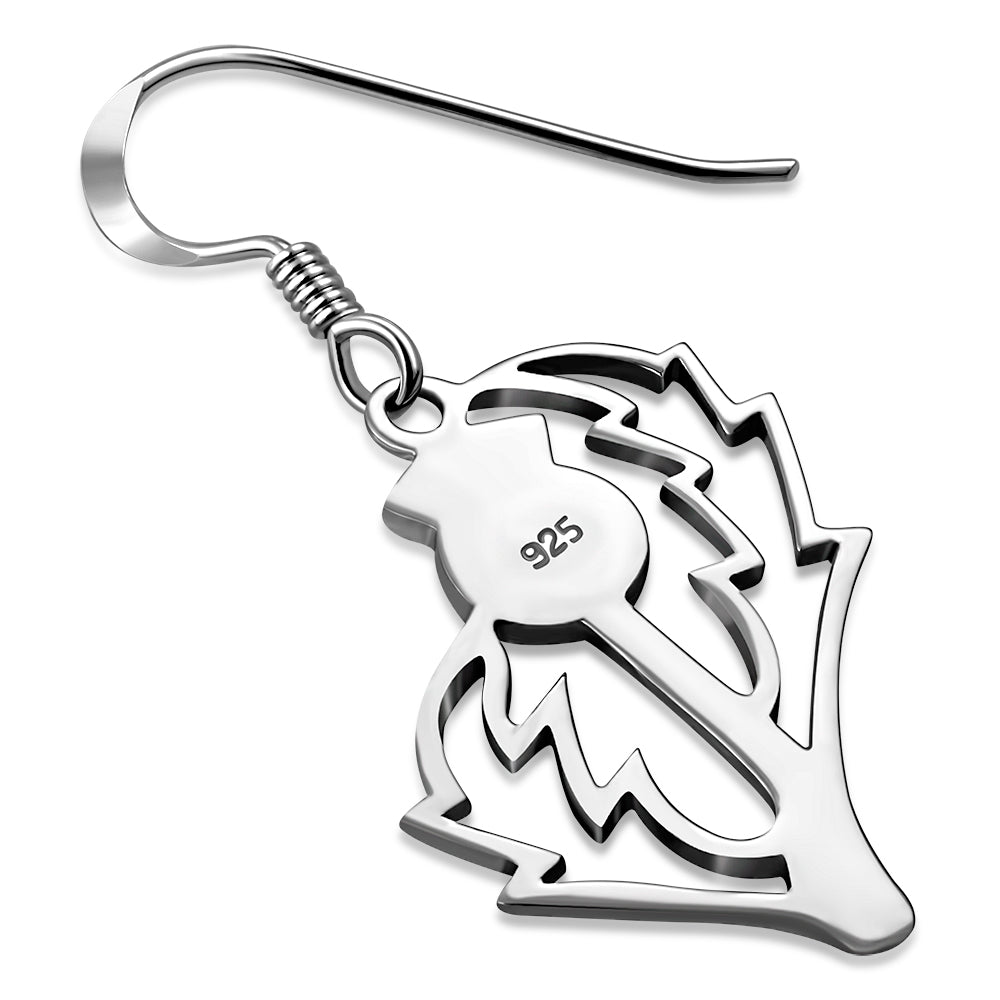 Scottish Thistle Earrings - Contemporary Cut (Large)