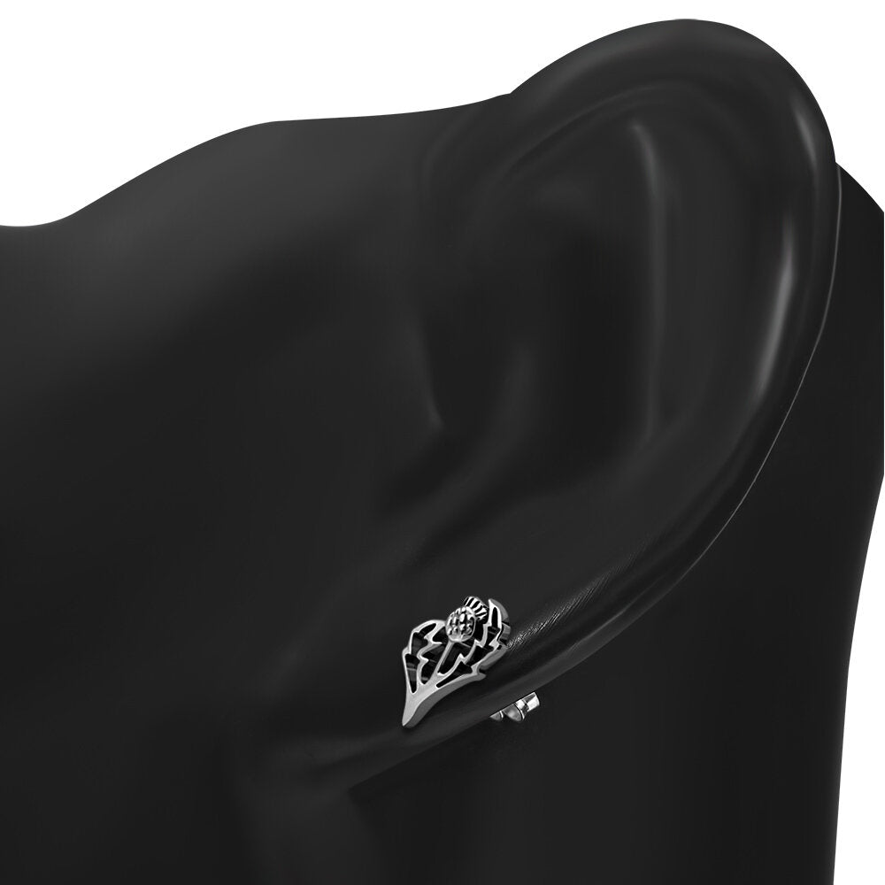 Scottish Thistle Studs - Contemporary Cut (Small)