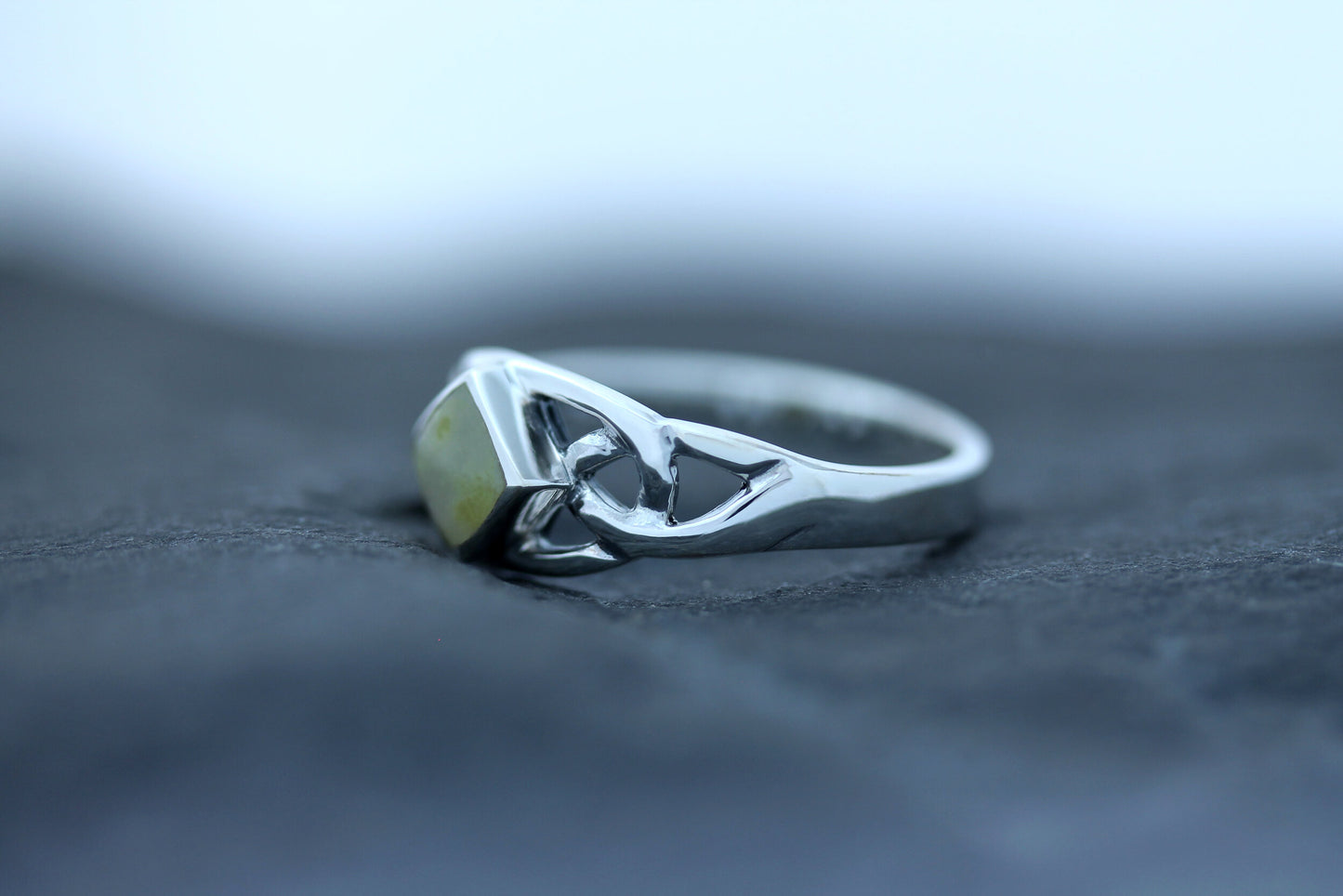 Scottish Marble Ring- Diamond Trinity