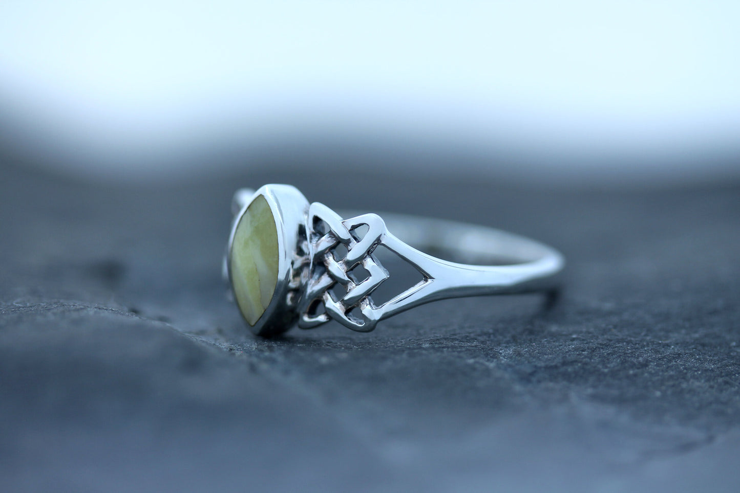 Scottish Marble Ring - Two Worlds with Marquee Stone