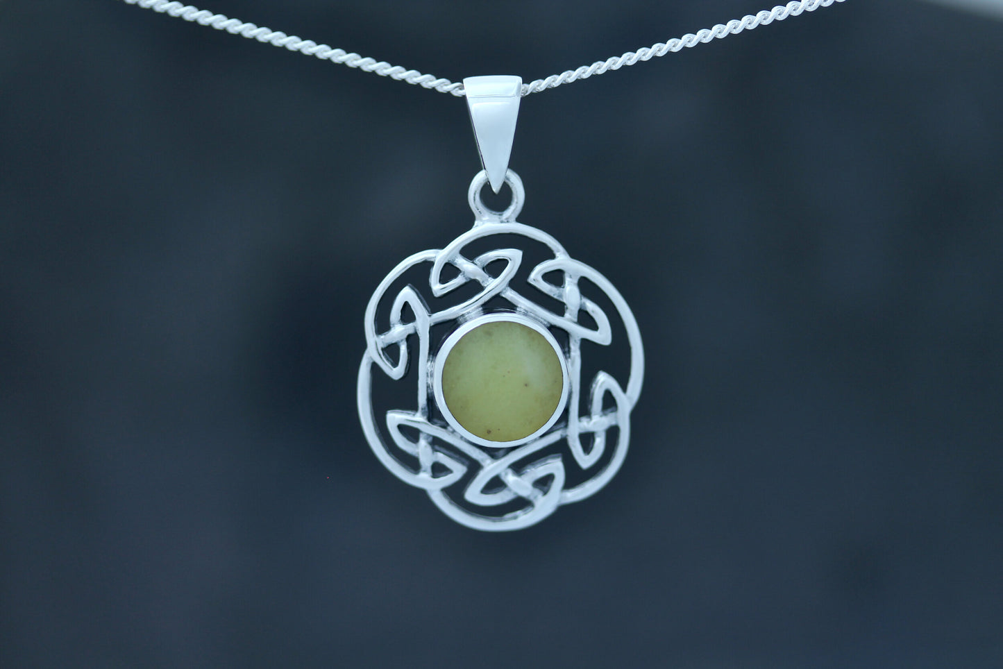 Scottish Marble Pendant - Pictish Knot Border