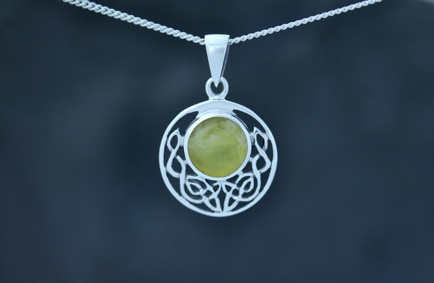 Scottish Marble Pendant - Filled Half Moon Knot