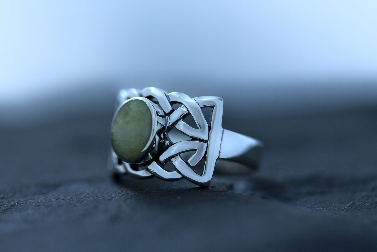 Scottish Marble Ring- Regal Celtic Rectangle