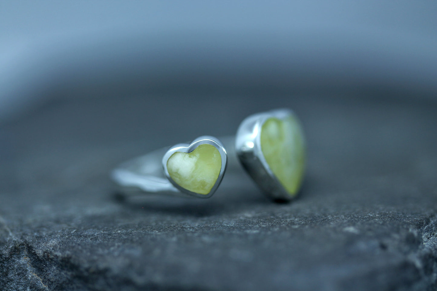 Scottish Marble Ring - Two Open Hearts