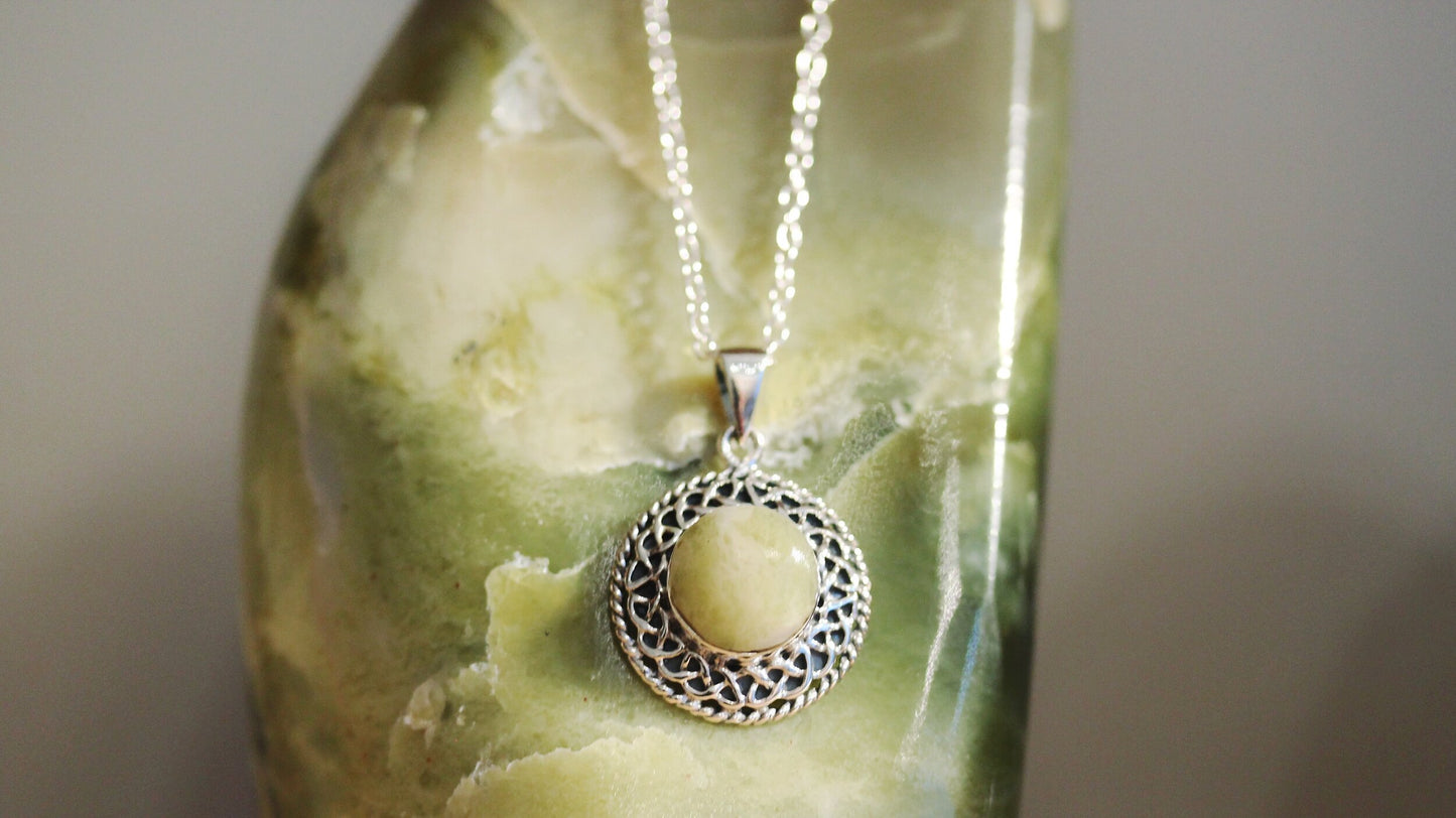 Scottish Marble Pendant - Celtic Knotted Border