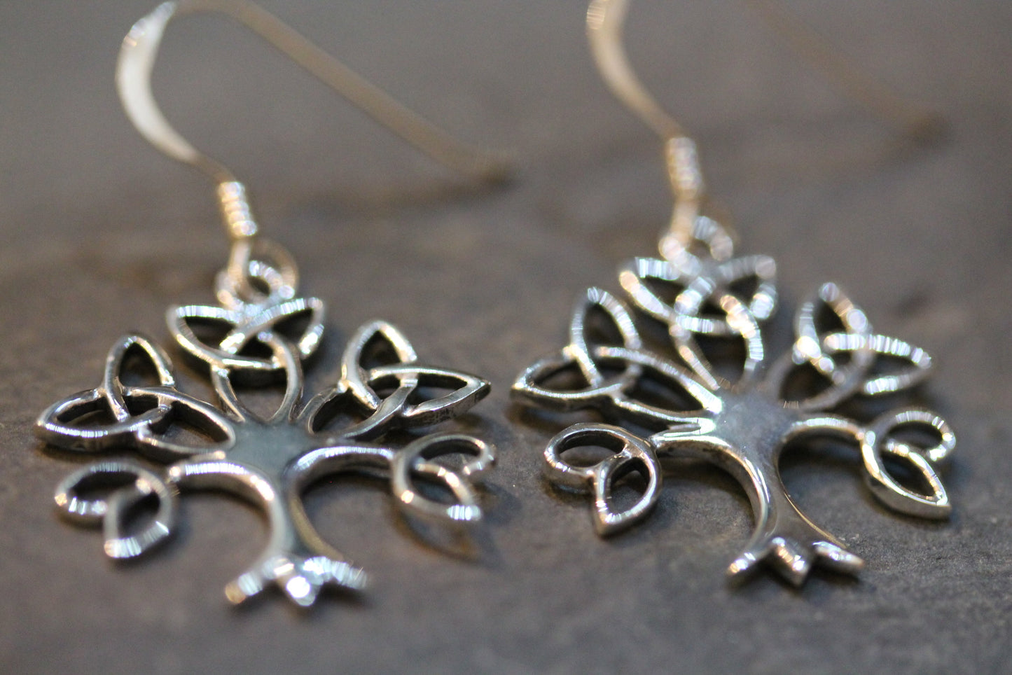 Tree of Life Earrings - Trinity Knot Leaf