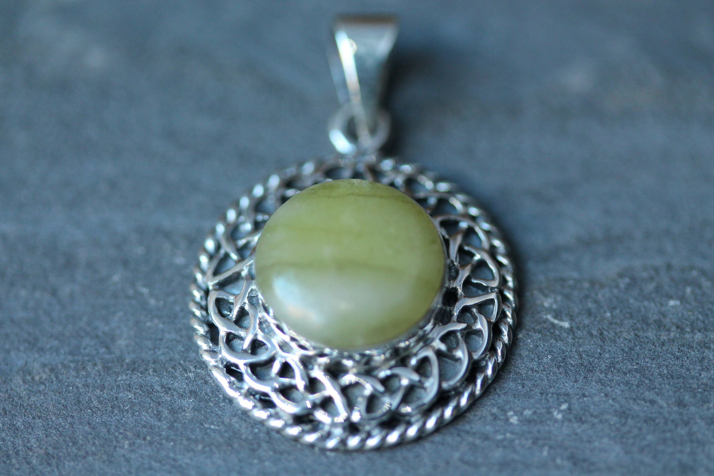 Scottish Marble Pendant - Celtic Knotted Border