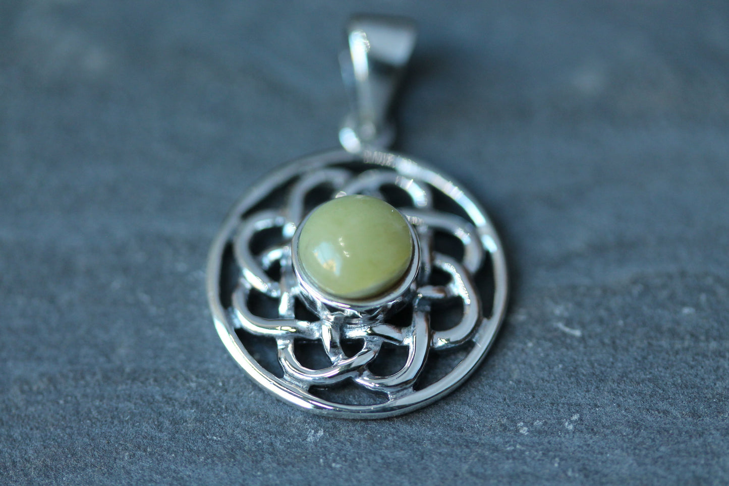 Celtic Stone Pendant - Flower Knot with Scottish Marble