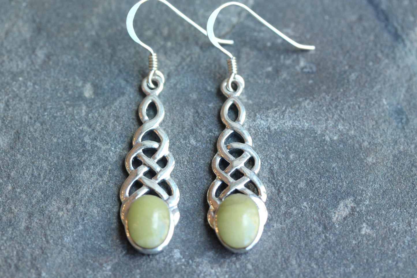 Scottish Marble Earrings- Thick Weave Drop