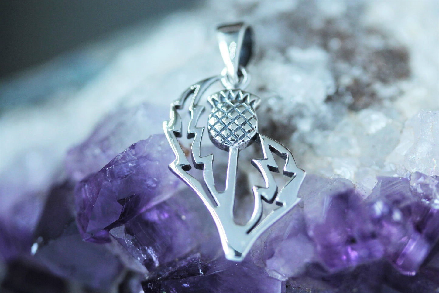 Scottish Thistle Pendant - Contemporary Cut