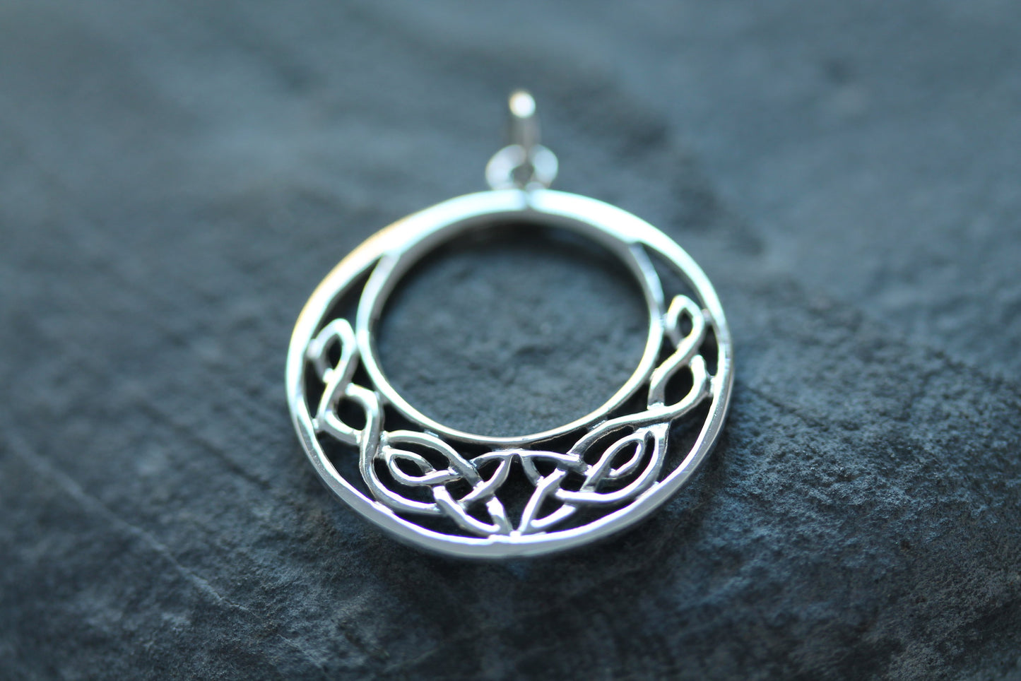 Celtic Knot Pendant - Flat Half Moon Kells Knot