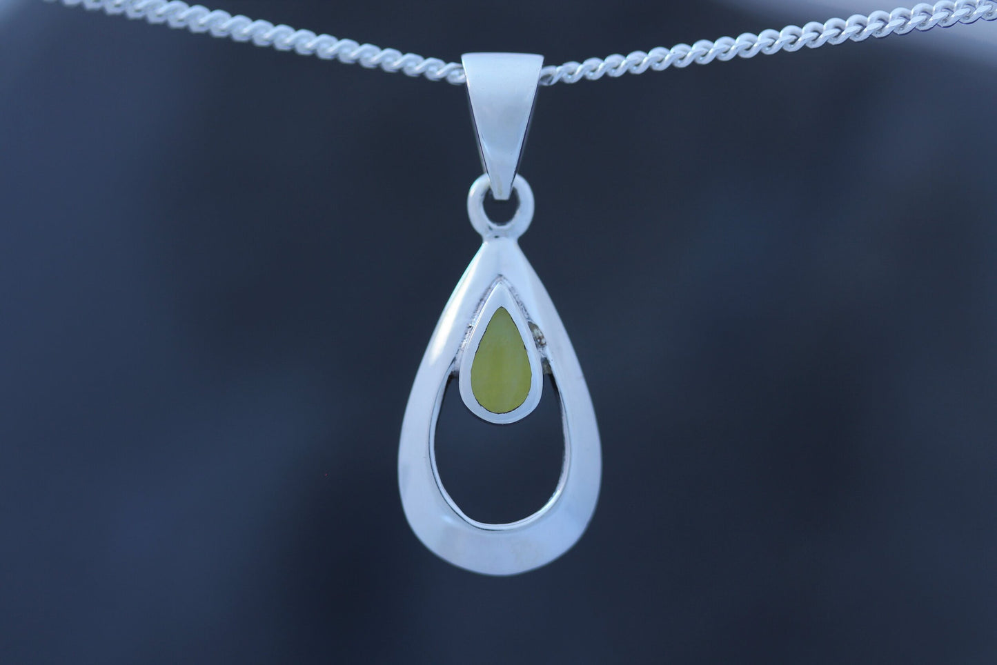 Scottish Marble Pendant - Open Teardrop