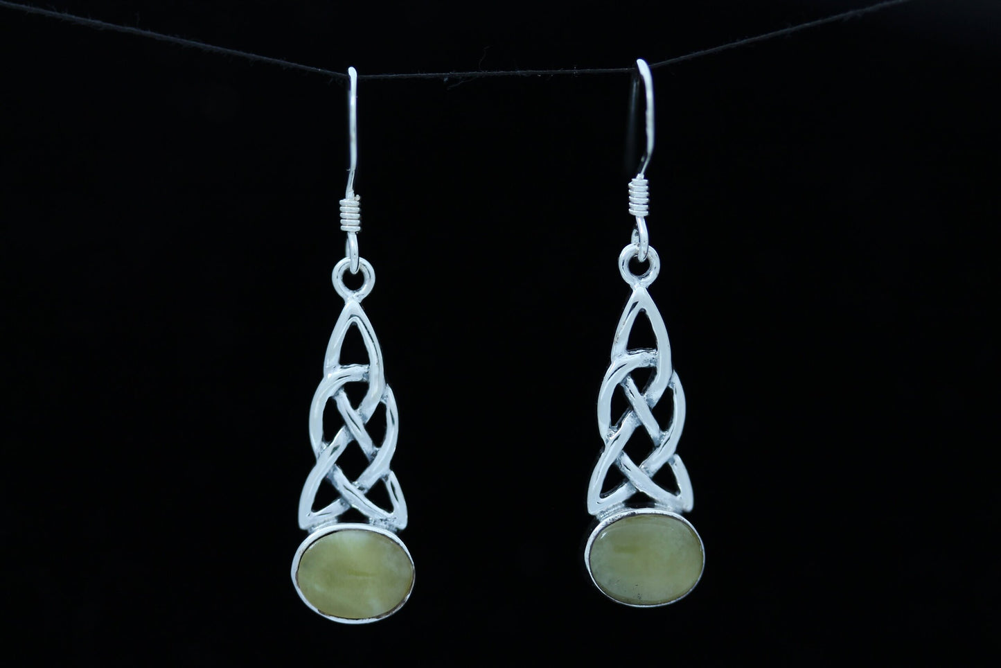 Scottish Marble Earrings - Hanging Celtic Knot