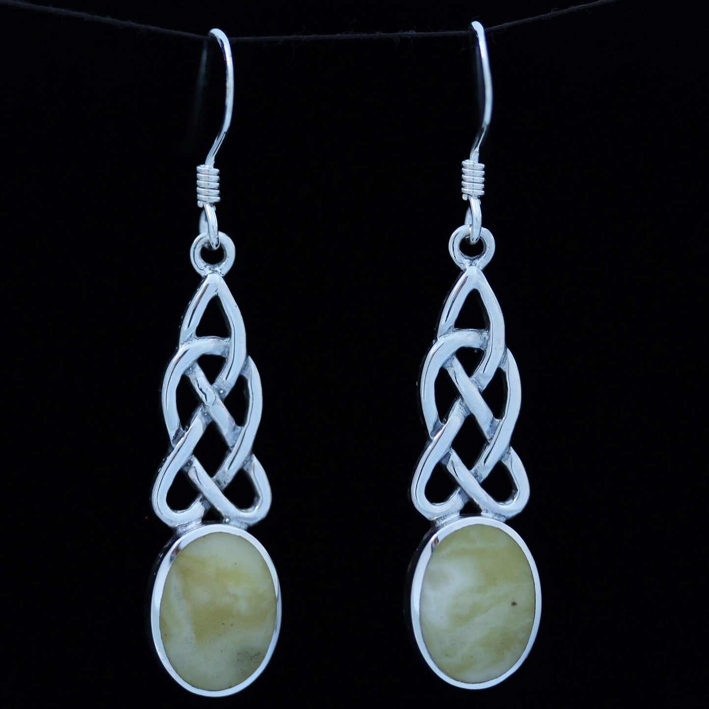 Scottish Marble Earrings - Celtic Knot Drop
