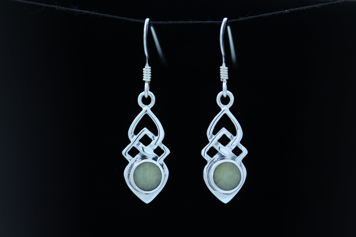Scottish Marble Earrings - Geometric Celtic Knot