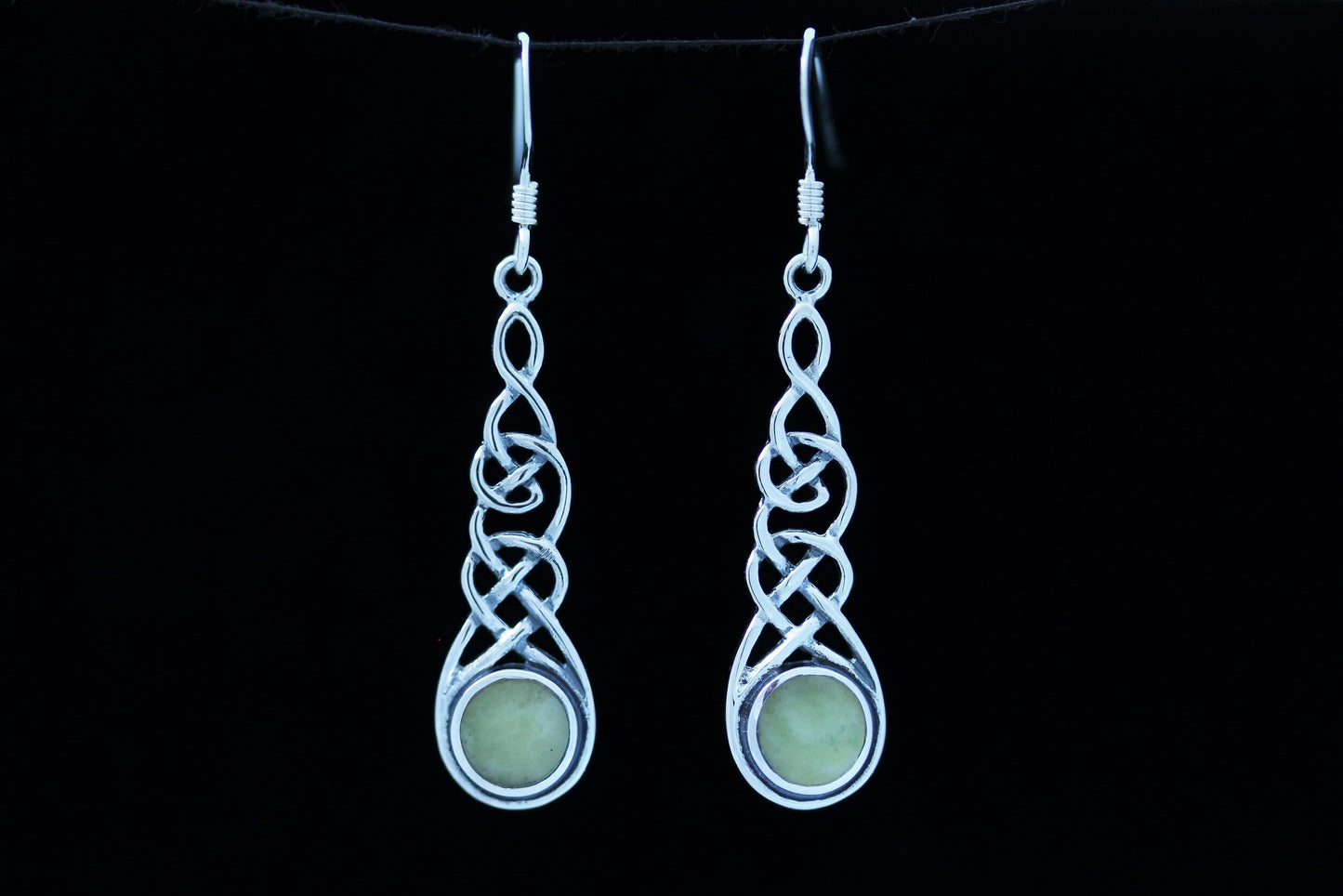Scottish Marble Earrings - Long Kells Knot