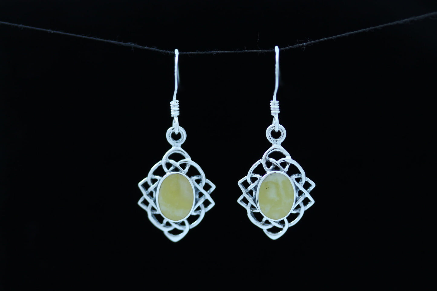 Scottish Marble Earrings - Celtic Knot Border