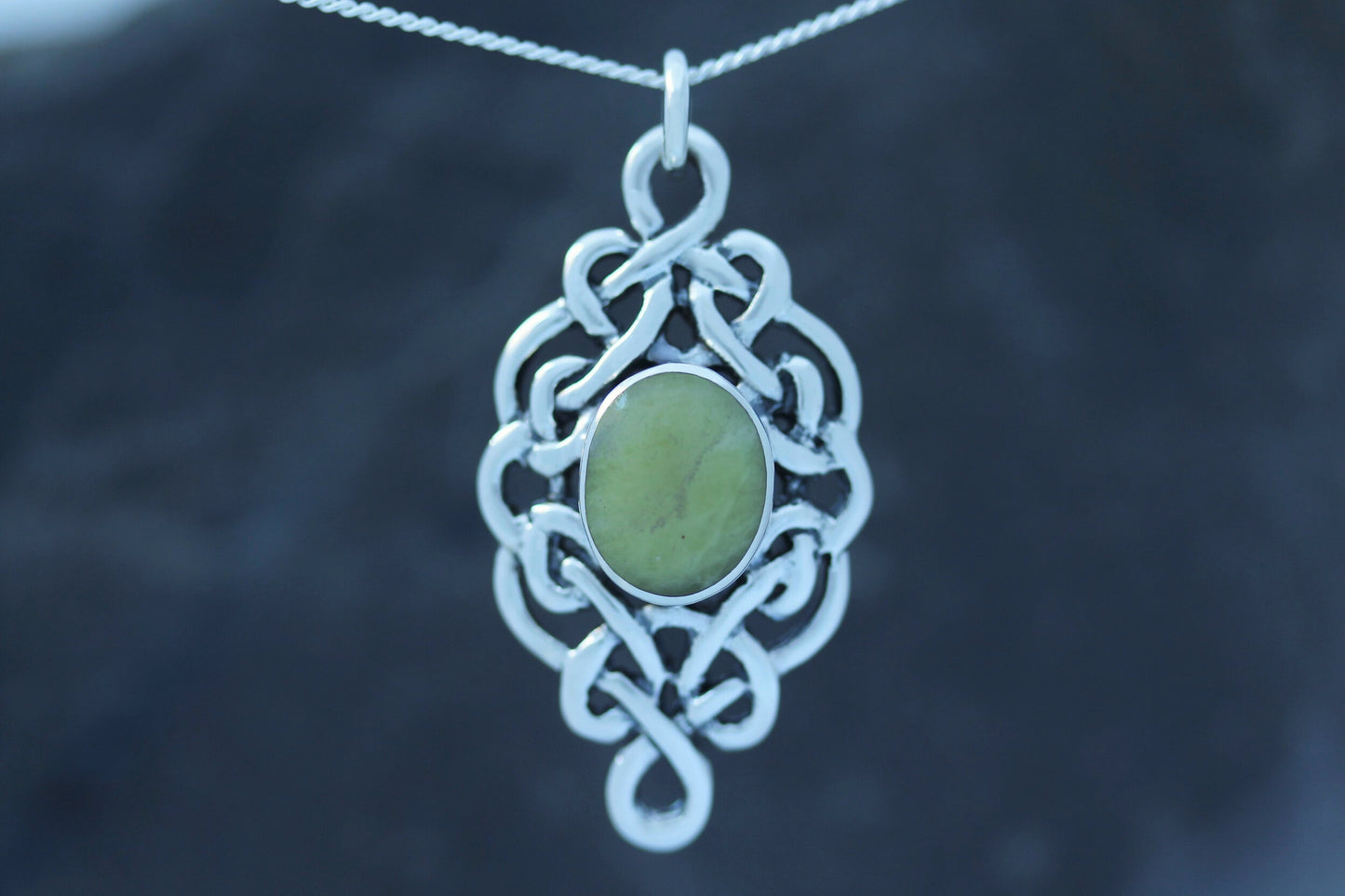 Scottish Marble Pendant - Oval Celtic Knot