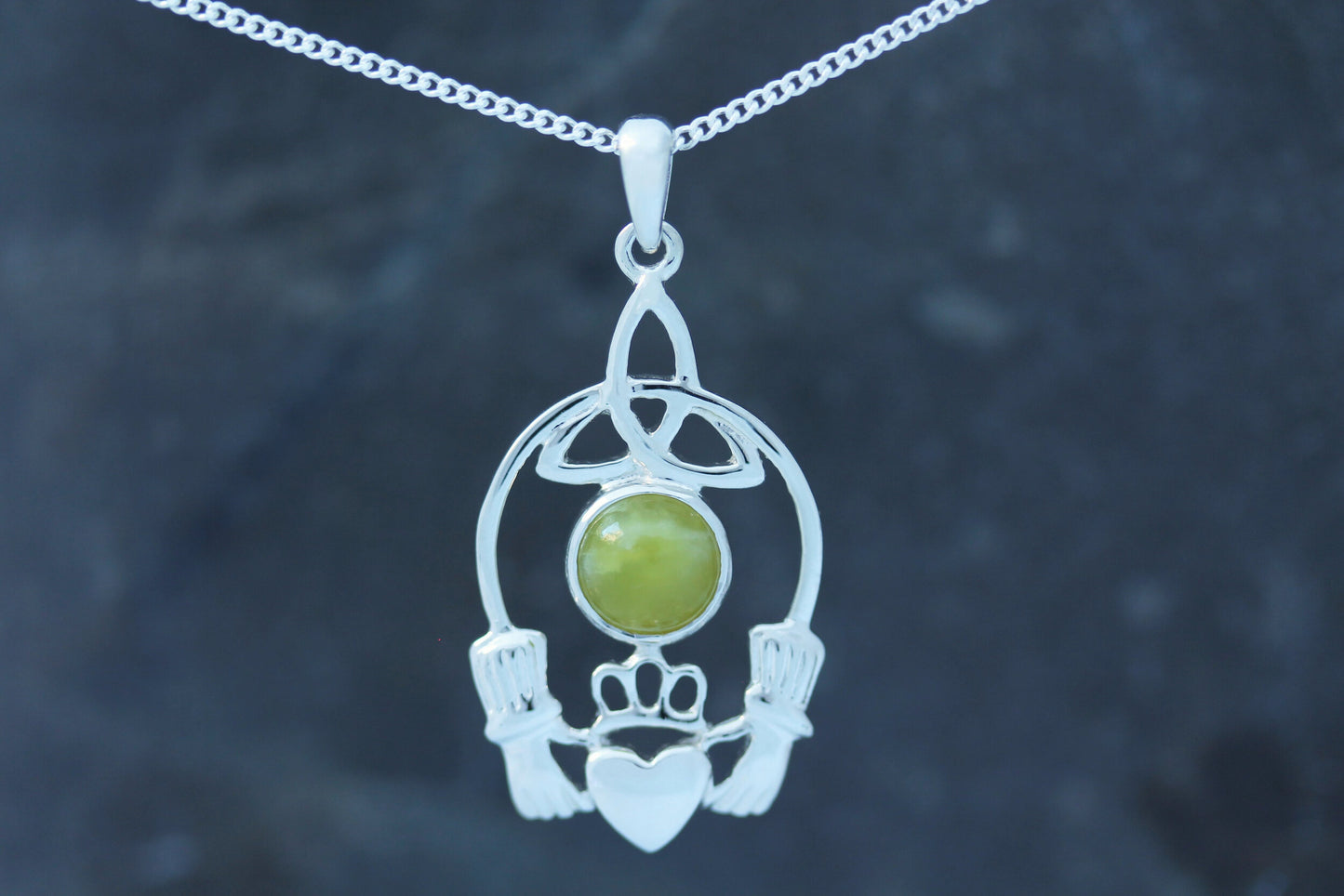 Scottish Marble Pendant - Claddagh Triquetra