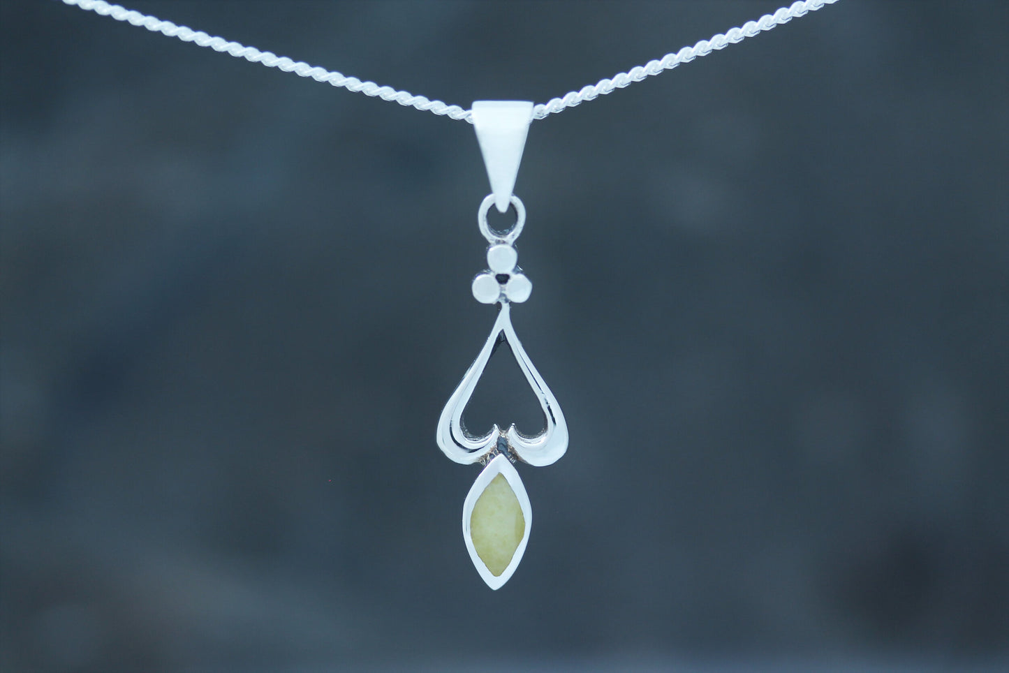 Scottish Marble Pendant - Open Heart