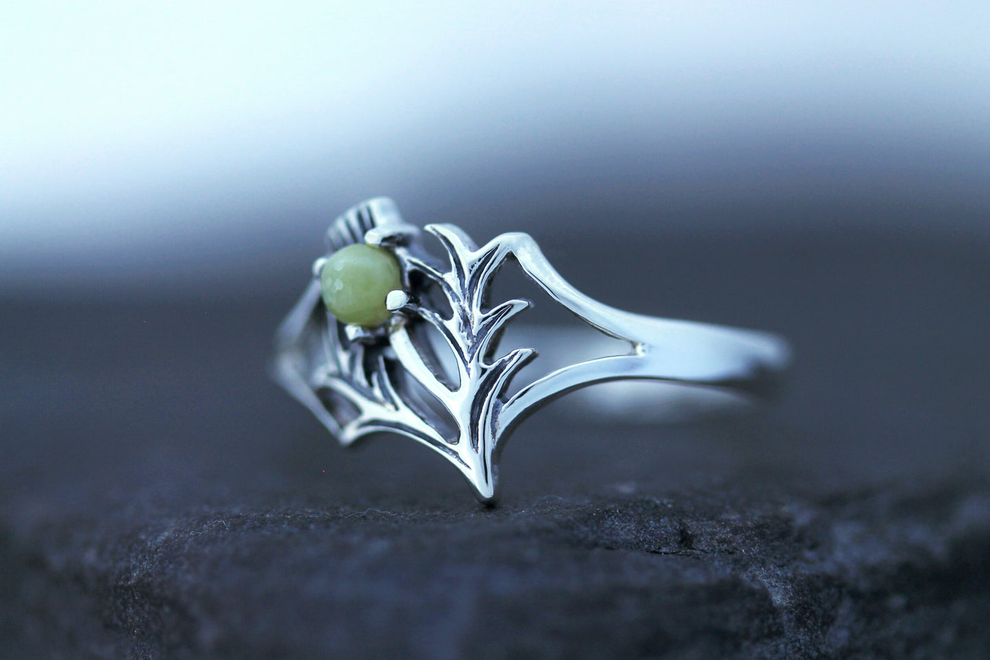Scottish Thistle Ring Scottish Marble - Spiky Leaf (Small)