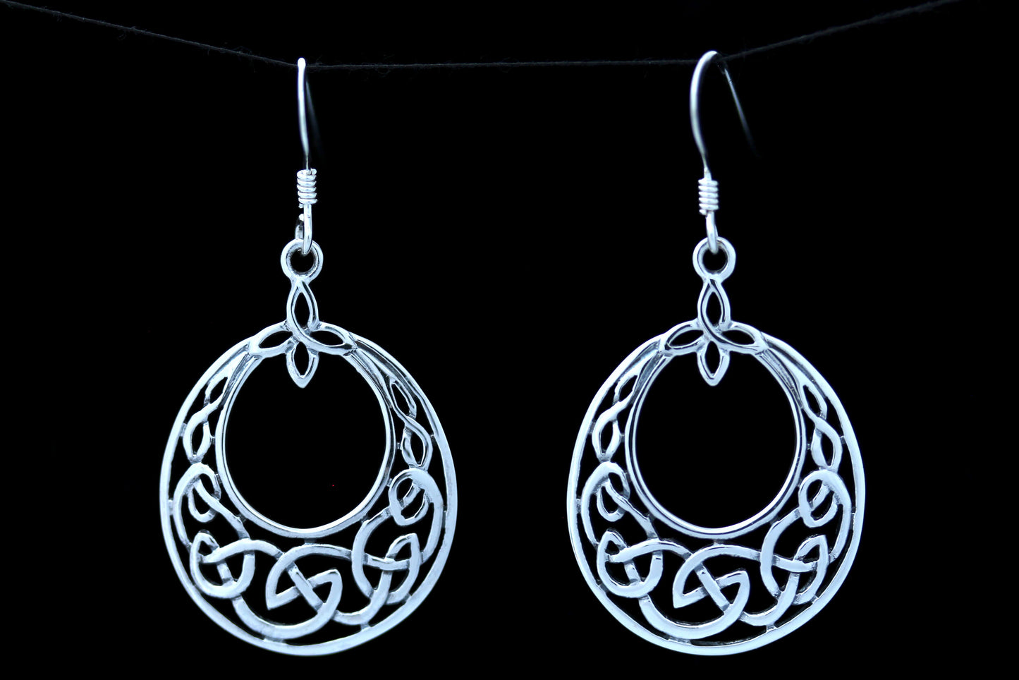 Celtic Knot Earrings - Intricate Half Moon Knot