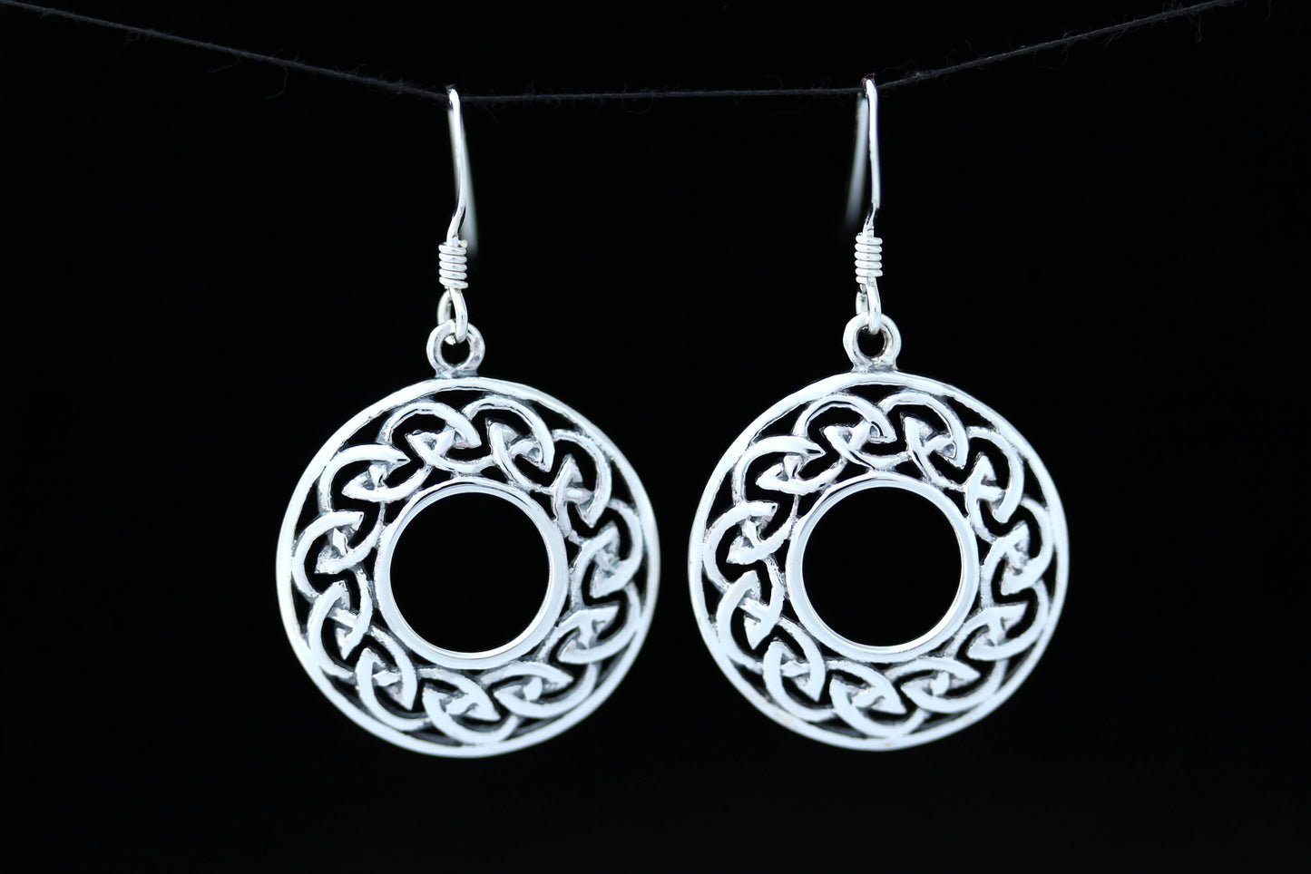 Celtic Knot Earrings - Open Circle Infinity Knot